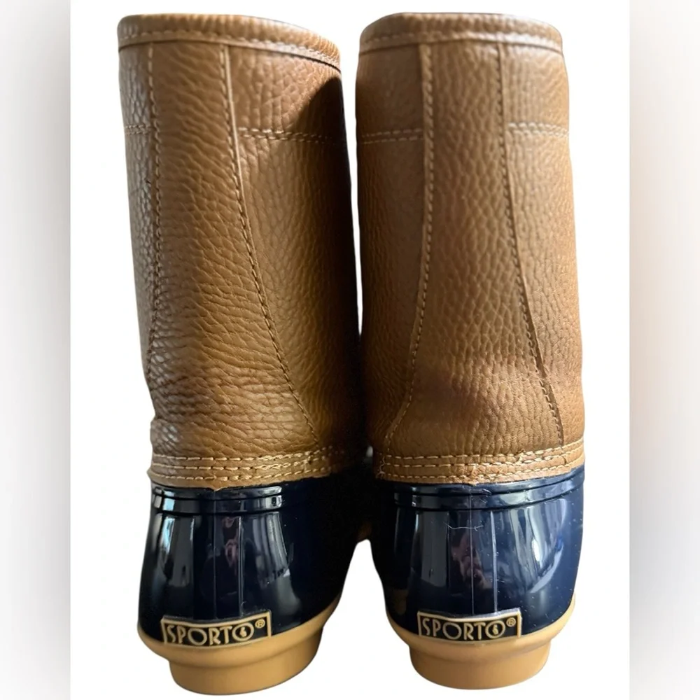 Sporto Ariel Navy Blue Duck Boots Waterproof Rain Snow Size 8M